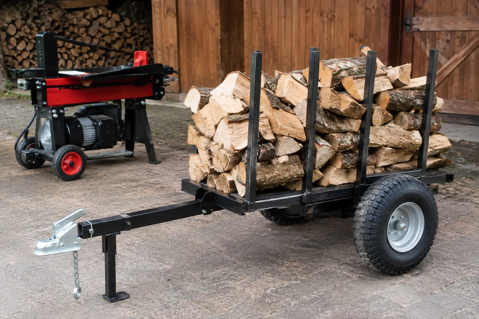 Brennholz-Transportwagen passend zum Holzspalter selber bauen